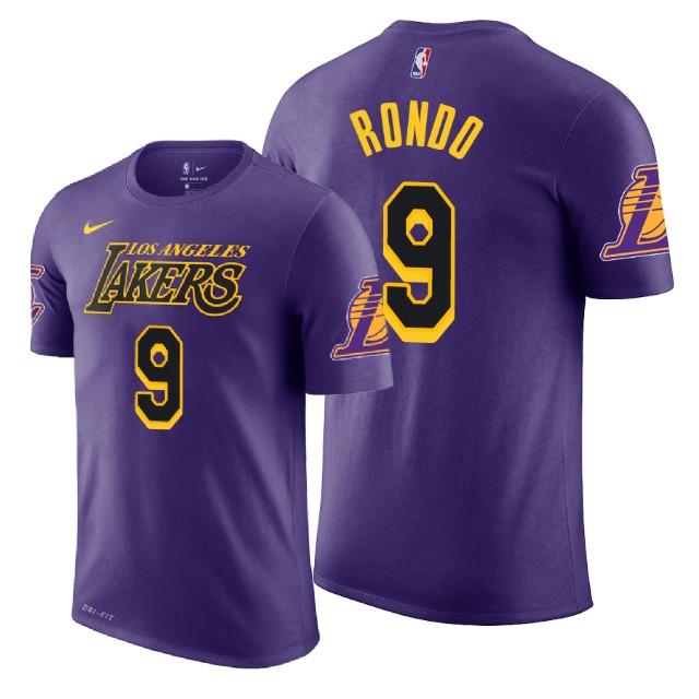 Men's Los Angeles Lakers Rajon Rondo #9 NBA City Edition Purple Basketball T-Shirt WMO7883JA